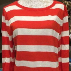 NWT Ann Taylor LOFT Striped Swing Sweater, Tamale. Large